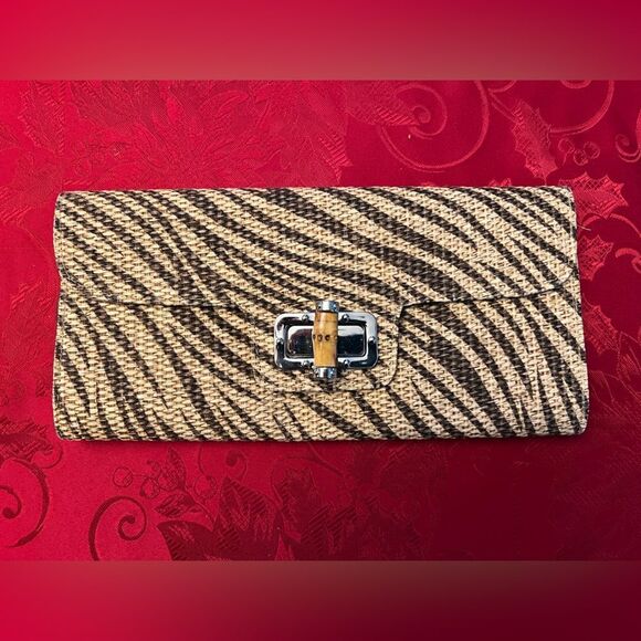 Vintage MMS Design Studio Sea Grass Envelope Clutch Crossbody Bag – Boho Chic - Picture 1 of 9